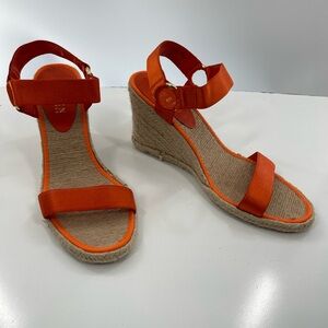 Lauren Ralph Lauren Vibrant Orange Wedges 9.5
